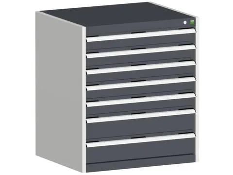 ladekast HxBxD 900x800x750mm 7laden romp RAL7035 front RAL7016