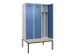 locker met bank,voor scheiding van kleding,HxBxD 2120x1200x815mm,3vak