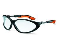 Veiligheidsbril Cybric 8075 Zwart Oranje Polycarbonaat Blank