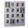 lockerkast,HxBxD 1518x1200x500mm,4x4vakken,RAL7035,front RAL6011