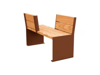 zitbank,B 1200mm,3latten,hout-zitting licht eikenhout,zitting H 450mm - 2