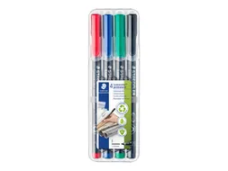 Viltstift Staedtler OHP Lumocolor 318 Fijn 0.6mm Assorti 4 stuks