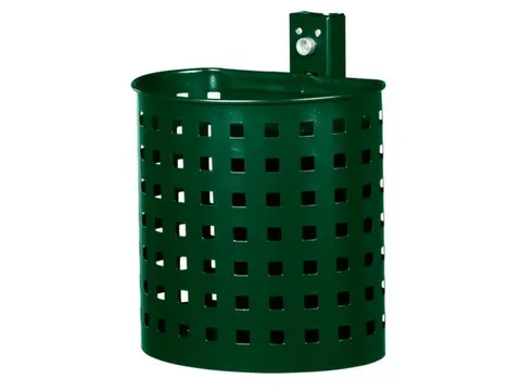 Afvalbak V. Staalplaat 20 Liter Open Uitvoering M. Wandhouder Mosgroen