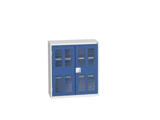 wandkast 900x800x350mm 2xStalen bodem sokkel Ral 7035 front Ral 5010 - 1