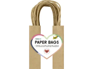 Tas met handvat Folia kraftpapier 125gr 12x15x5.5cm 20 stuks naturel - 1