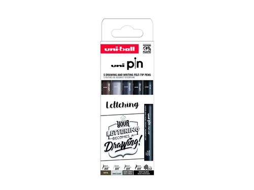 Fineliner Uni-ball Pin Musthave Handlettering set à 5 stuks assorti
