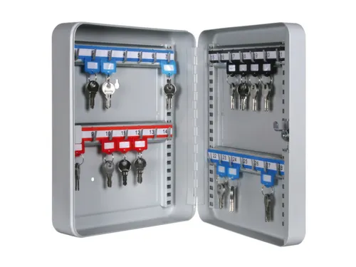 Sleutelkast Staalplaat Hxbxd 300X240X80Mm 28Haakjes Lichtgrijs Ral7035