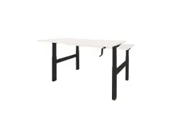 Dextro Slinger Duo zit/sta Bureau 180cm frame Zwart blad Wit