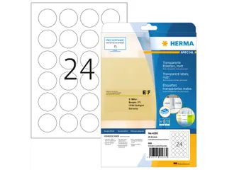 HERMA 4236 Transparante sluitetiketten Mat A4 Rond 40mm 600 stuks - 1