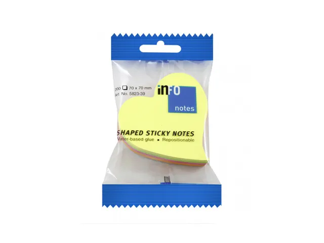 Info Shaped Sticky Notes 68X68 'hart' Assorti 200 Vel