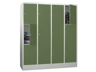 lockerkast,HxBxD 1850x1600x500mm,4x3vakken,RAL7035,front RAL6011 - 2
