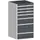 ladekast HxBxD 1200x650x650mm 7laden romp RAL7035 front RAL7016