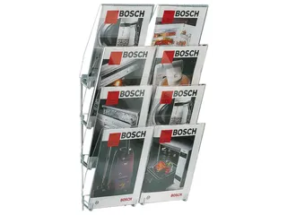 Prospectushouder Acryl 800x460x190mm 2x4 Din A4 Frame Lichtgrijs - 1