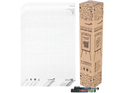 Legamaster SKETCH ECO Flipoverpapier 98x65cm Raster 5x 20vel