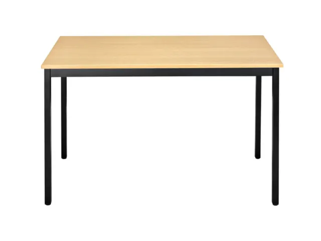 Tafel Vierkant 140x70 Cm Rechthoekig Frame Zwart Blad Beuk