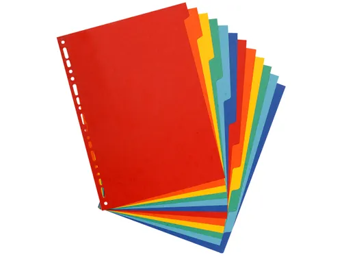 Tabblad glanskarton 400g 12-delig A4 Assorti