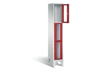 lockerkast 1850x320x500mm 1x3 vakken Cilinderslot Poten, RAL3003 - 1