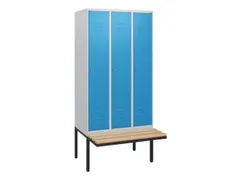 locker met bank,HxBxD 1950x900x815mm,3vak,vak B 300mm,cil.-slot