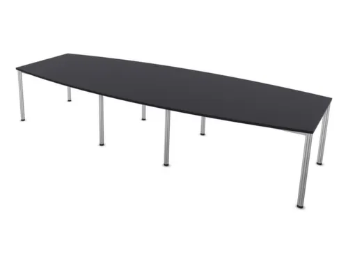 vergadertafel,HxBxD 740x3600x1400mm,vatvormig,CC-zwart