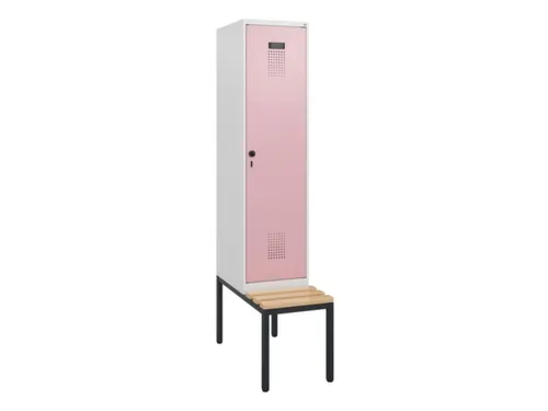 locker met bank,HxBxD 1950x400x815mm,1vak,vak B 400mm,draaigrendel