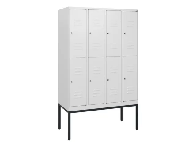 dubbeldekse locker,HxBxD 1950x1200x500mm,4x2vak.,vak B 300mm,cil.-slot