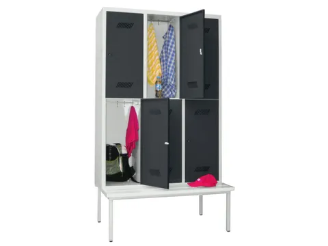 banklocker,dubbeldeks,HxBxD 2150x1200x800mm,RAL7035,front RAL7016