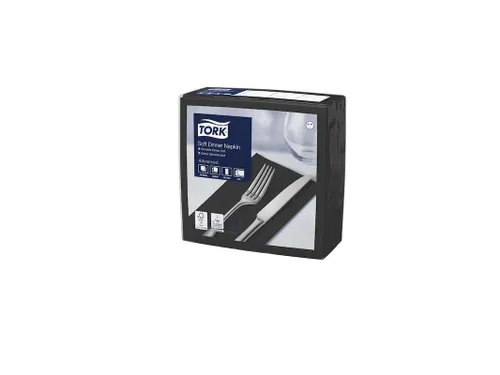 Tork 470251 Soft Dinnerservet 3-laags zwart 39x39cm
