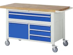 Werkbank Hxbxd 880x1500x700mm Beukenhouten Werkblad 5laden Kast