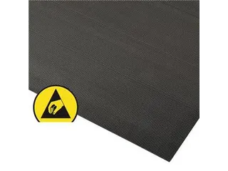 tafellegger,mat,ESD,LxB 1500x1200mm,rubber,met lengteribbels,afvoerend - 1