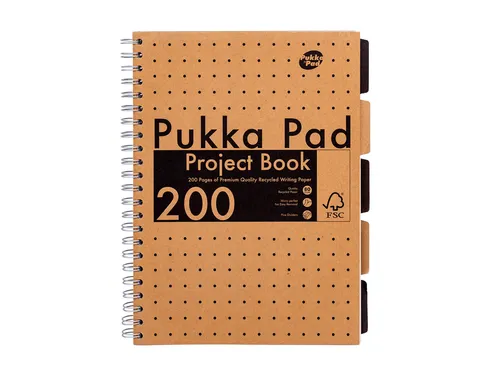Projectboek Pukka Pad Kraft A4 lijn 5-tabs 200 pagina's 80gr