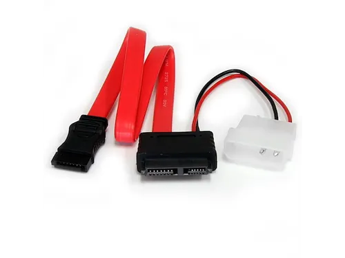 30cm Slimline SATA naar SATA Adapter met LP4 Voedingskabel