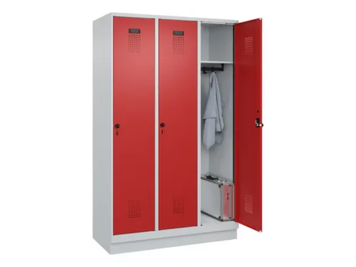 locker,HxBxD 1950x1200x500mm,3vak,vak B 400mm,draaigrendel,sokkel