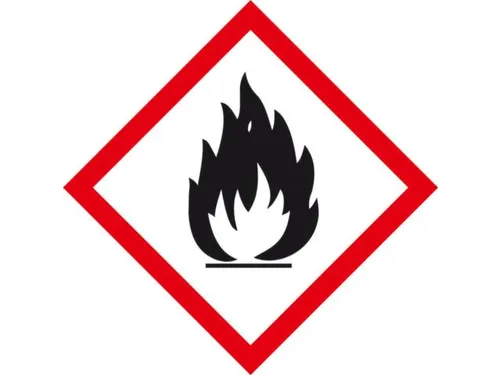 Gevarensymbool Licht/hoog Ontvlambaar Lxb 50X50Mm Als Los Symbool