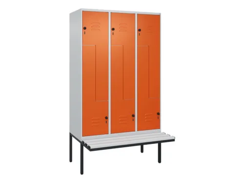Z-garderobekast,HxBxD 2120x1200x815mm,6vak,vak B 400mm,draaigrendel