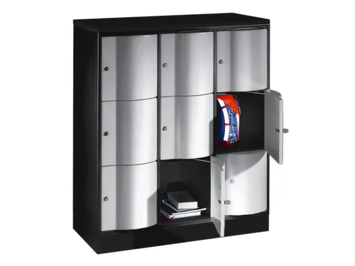 Vakkenkast Staalplaat HxBxD 1255x1150x540mm 3x3 Vakken Cilinderslot