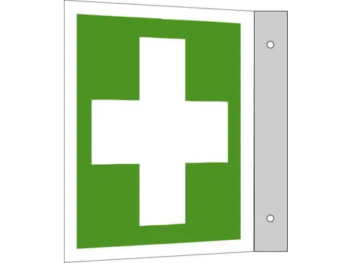 EHBO-bord,EHBO,uithangbord,aluminium,lang nalichtend,HxB 200x200mm
