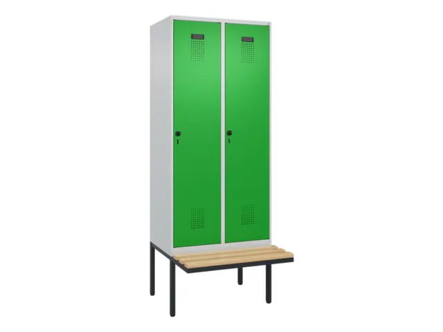 locker met bank,voor scheiding van kleding,HxBxD 2120x800x815mm,2vak