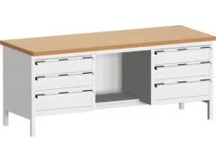 werkbank met opbergruimte,HxBxD 840x2000x750mm,beukenblad