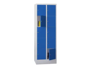 lockerkast,HxBxD 1850x600x500mm,2x5vakken,RAL7035,front RAL5010 - 2