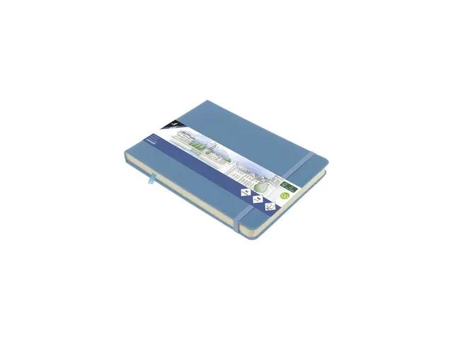 Schetsboek Kangaro A5 landscape sky blue PU HC 80 vel 140gr roomwit me