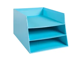 Kartonnen postmand 3 niveaus pastelblauw - 3