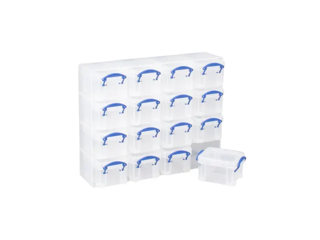 Opbergbox Really Useful 16x 0.14 liter 280x224x65mm transparant wit