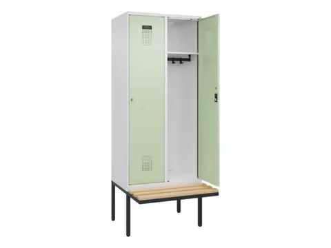 locker met bank,HxBxD 2120x800x815mm,2vak,vak B 400mm,cilinderslot
