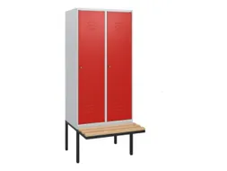 locker met bank,HxBxD 1950x800x815mm,2vak,vak B 400mm,cil.-slot