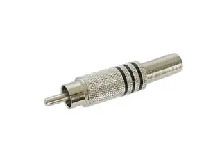 Mannelijke Rca Plug - Vernikkeld - Zwart - 2