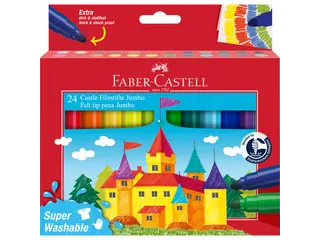 Viltstift Faber-Castell Jumbo 24 stuks super wasbaar karton etui - 1