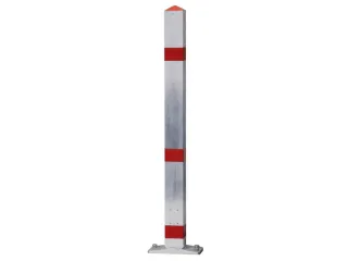 Afzetpaal Vierkant 70X 70M Vast Bodemplaat Spitse Kop Verzinkt/rood - 1