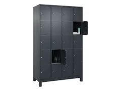 lockerkast,HxBxD 1950x1200x500mm,4x5vakken,vak B 300mm,cil.-slot