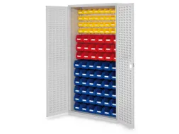 kast met sleufplaat m. bakken,HxBxD 1950x1000x410mm,86bakken PE