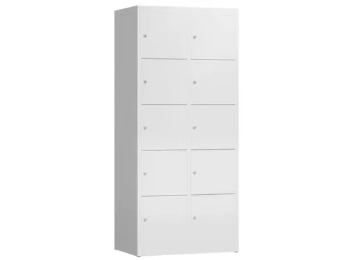 lockerkast,HxBxD 1800x800x500mm,2x5vakken,cil.-slot,romp RAL9003